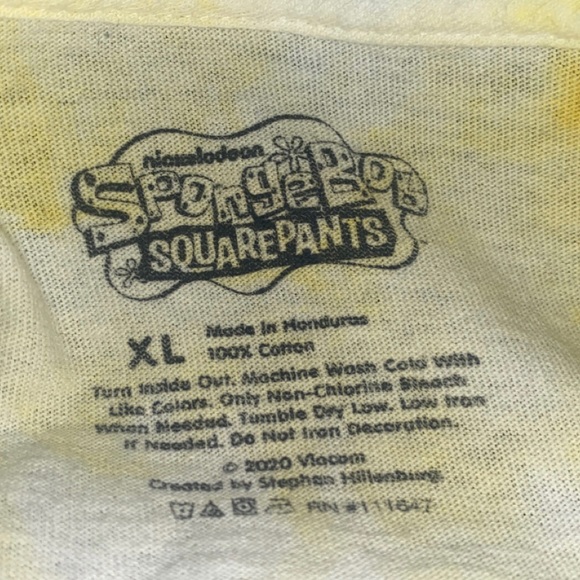 TIE DYED SPONGEBOB CROPPED LONG SLEEVE SHIRT DIY TRENDY TikTok WINTER Y2K - Picture 4 of 4